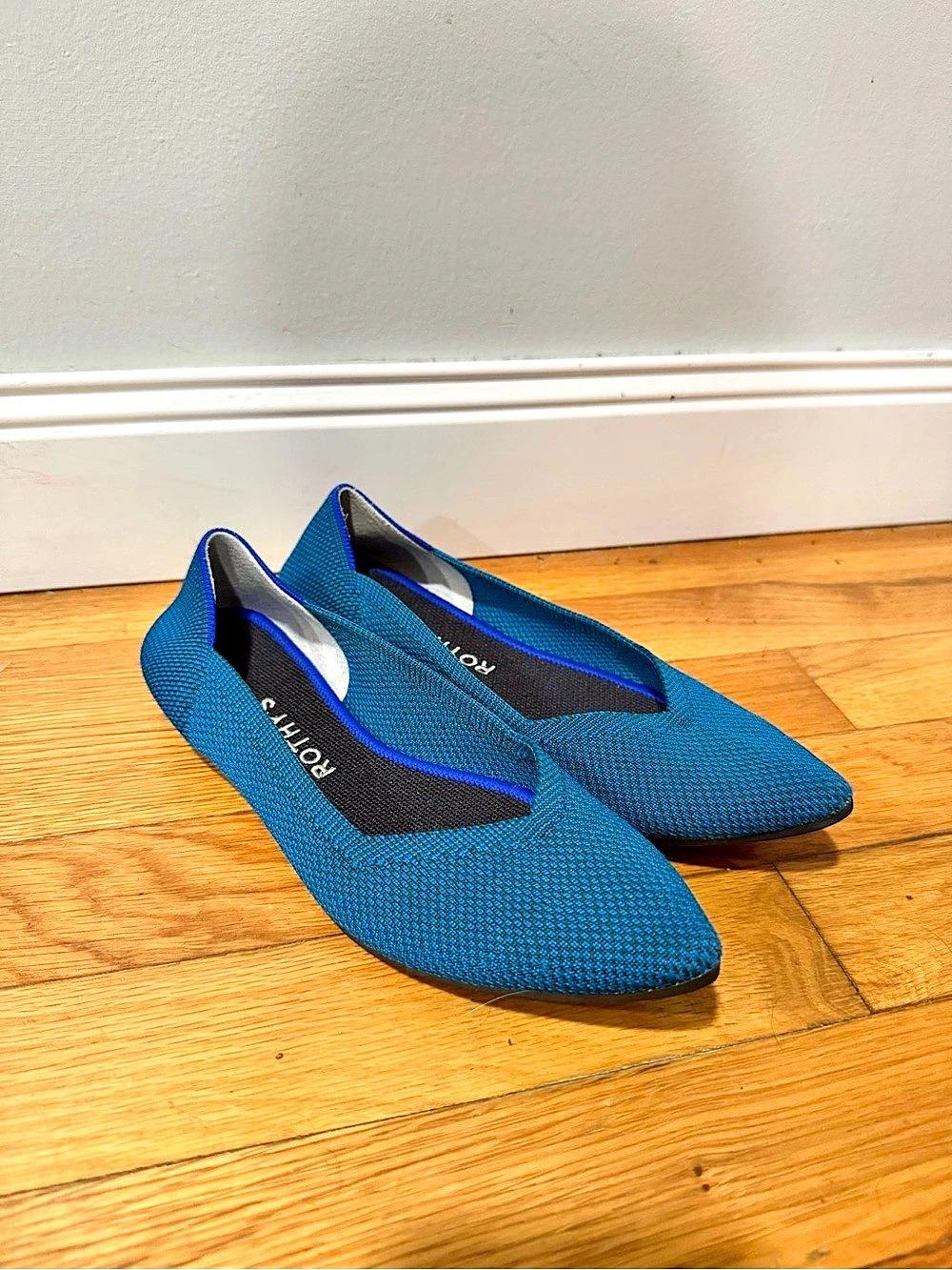 Rothy's The Point Pointed-Toe Flats in Blue US 7